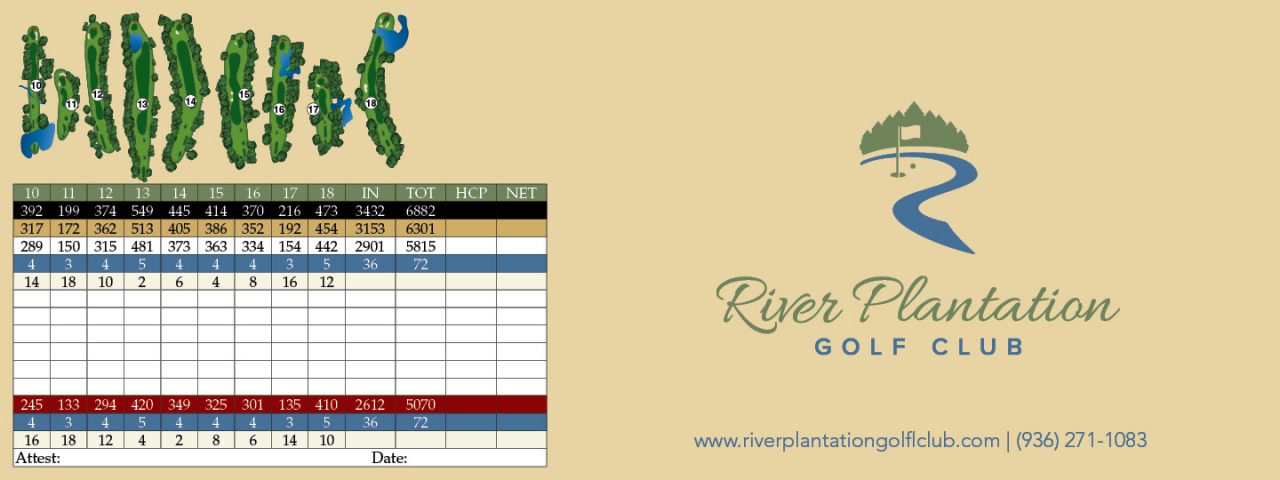 Scorecard River Plantation Scorecard River Plantation